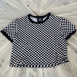Checker crop top